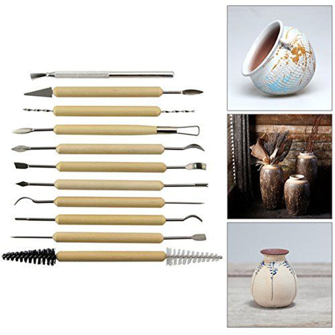 Keep Smiling Clay Tool Set 11 Pieces | Pottery, Polymer Clay & Ceramic Sculpting Tools