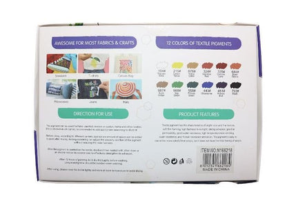 Keep Smiling Fiber Colours Set 12 Colors 12ml | Fabric & DIY Textile Paint Kit