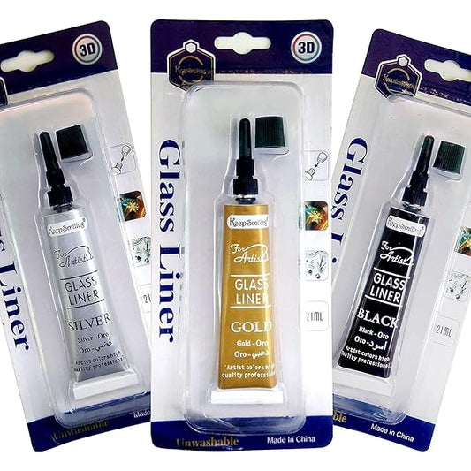 Keep Smiling Glass Liner Relief Outliner 21ml | 3D Glass Paint for Decoration