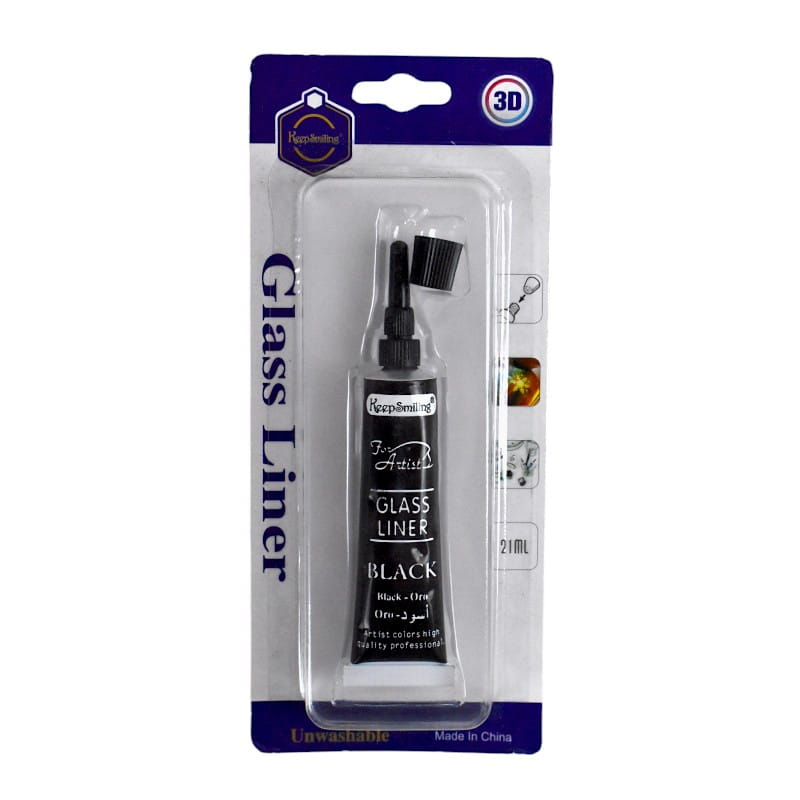 Keep Smiling Glass Liner Relief Outliner 21ml | 3D Glass Paint for Decoration