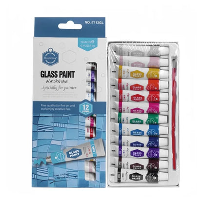 Keep Smiling Glass Paint Set 12 Colors 12ml | Glass Art & Decoration Kit | 7112GL