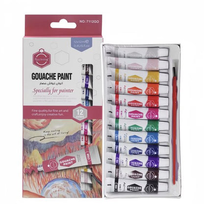 Keep Smiling Gouache Paint Set 12 Colors 12ml | Artist Gouache Colors Kit 7112GO
