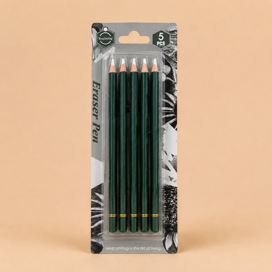 Keep Smiling Sketching Eraser Pencil Set 5 Pieces | Precision Erasing Tools TB-1108