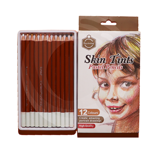 Keep Smiling طقم أقلام باستيل Skin Tints 12 لون | أقلام بورتريه وتظليل احترافية