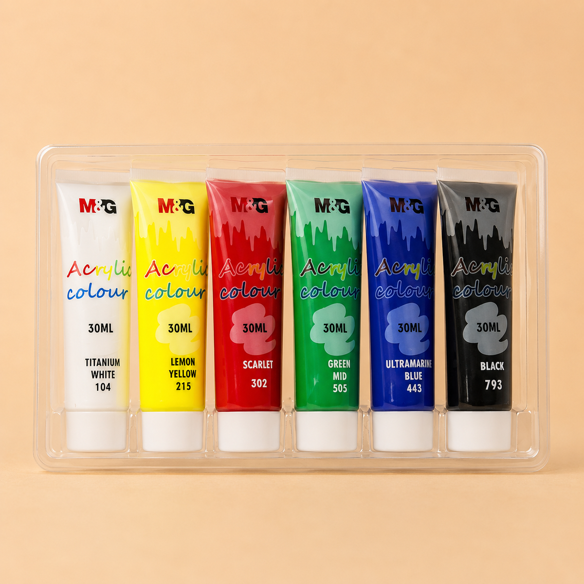 M&G 6 Colors Classic Acrylic Paint Set (30ml)
