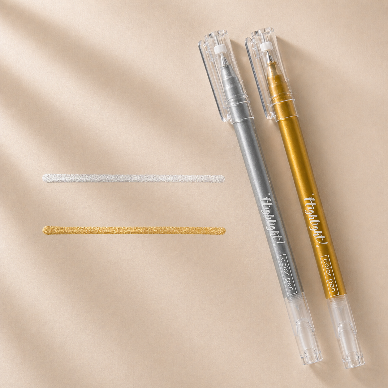 M&G Metallic Gel Highlighter Pens Set – 3 Colors (Gold, Silver, White) | AGPY5573