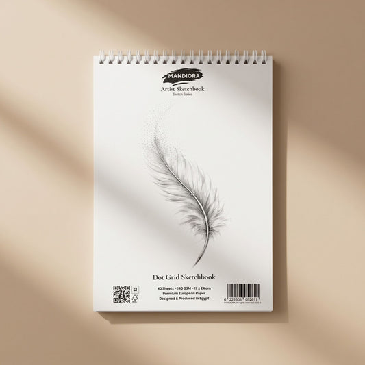 Mandiora كراسة رسم Dot Grid 140 جرام 17×24 سم | اسكتش احترافي