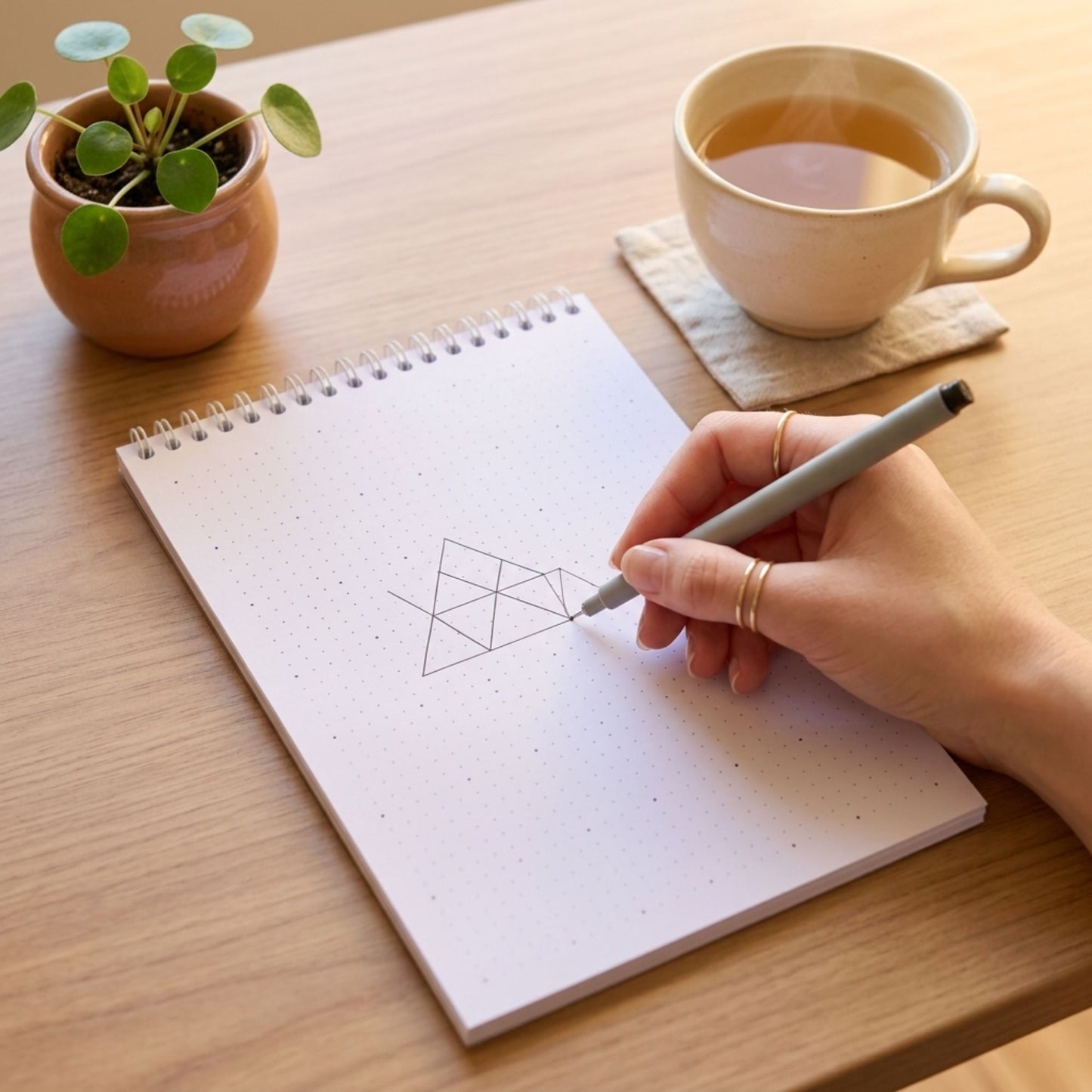 Mandiora Dot Grid Sketchbook 140 GSM 17×24 cm | Premium Artist Spiral Sketch Pad