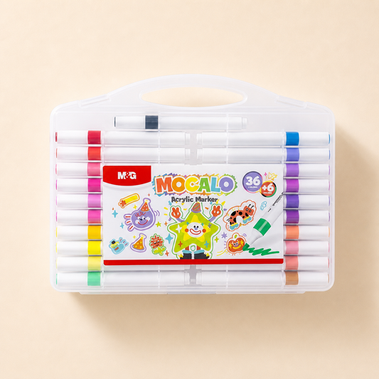 M&G Mocalo Acrylic Markers 36 Colors + 6 Bonus | Smooth Vibrant Coloring Pens | APMT80K6