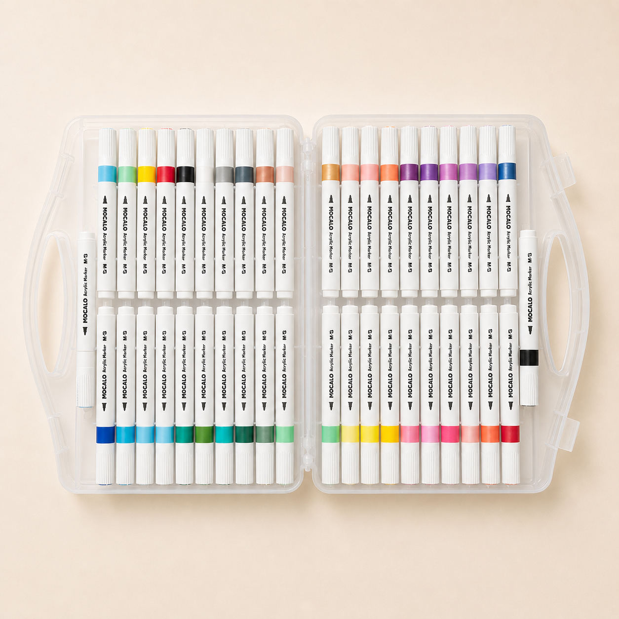 M&G Mocalo Acrylic Markers 36 Colors + 6 Bonus | Smooth Vibrant Coloring Pens | APMT80K6