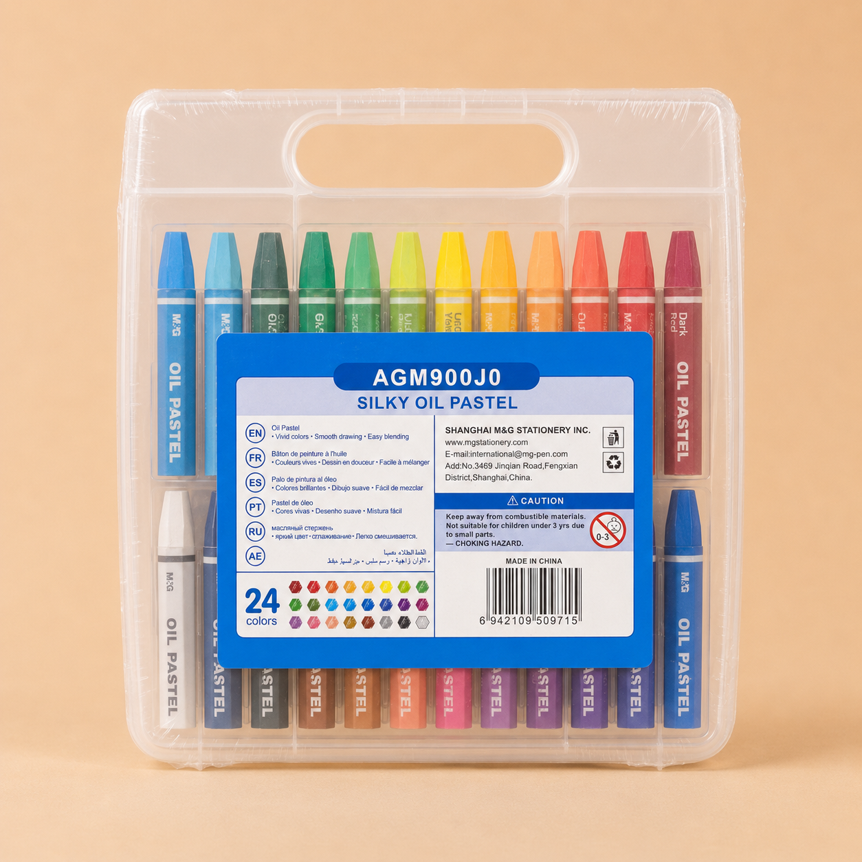 M&G Silky Oil Pastels 24 Colors | Smooth Blending Oil Pastel Set | AGM900J0