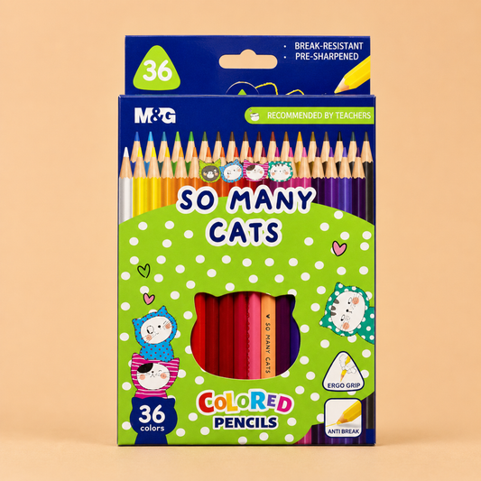 M&G So Many Cats Colored Pencils 36 Colors | Smooth Coloring Pencil Set | AWP343A3