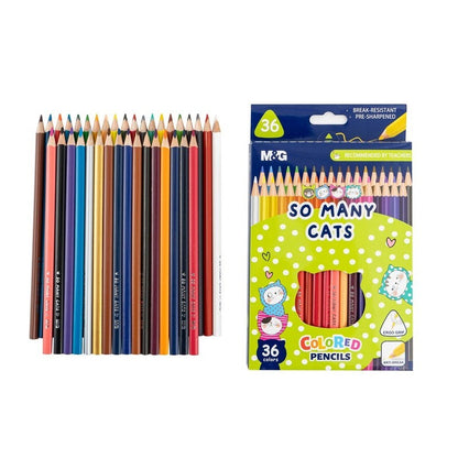M&G So Many Cats Colored Pencils 36 Colors | Smooth Coloring Pencil Set | AWP343A3
