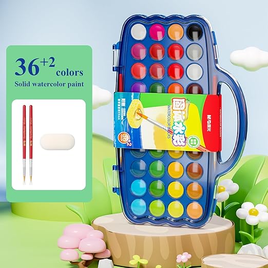 M&G Water Colour Blocks 36 Colors + 2 Bonus | Portable Watercolor Set | APL976L8