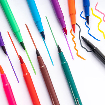 M&G Watercolor Brush Markers 12 Colors | Smooth Blending Coloring Pens | ACP901CC
