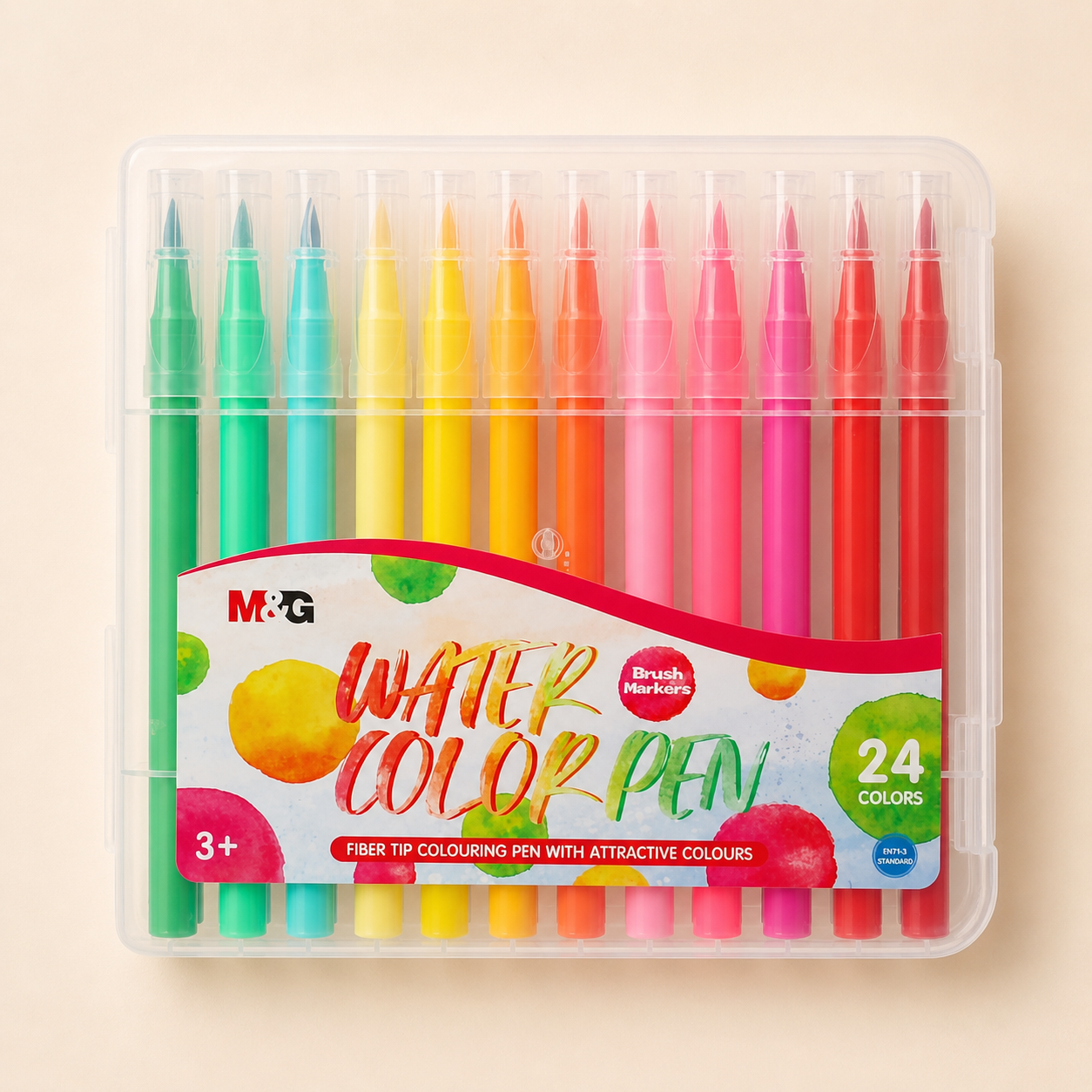 M&G Watercolor Brush Markers 24 Colors | Smooth Blending Coloring Pens | ACP901CD