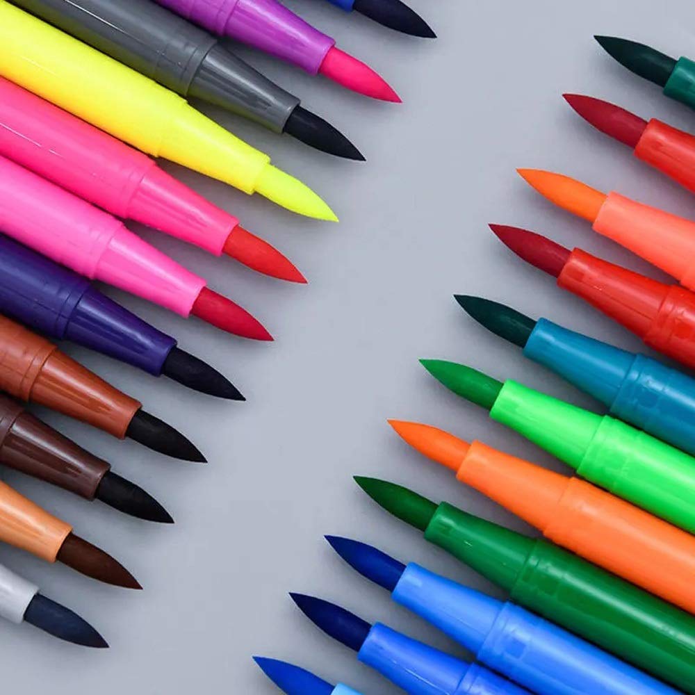 M&G Watercolor Brush Markers 24 Colors | Smooth Blending Coloring Pens | ACP901CD