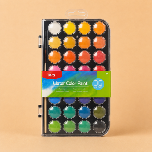 M&G Watercolor Paint Set 36 Colors | Portable Watercolor Palette with Brush | APLN976K2