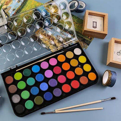 M&G Watercolor Paint Set 36 Colors | Portable Watercolor Palette with Brush | APLN976K2
