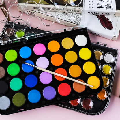 M&G Watercolor Paint Set 36 Colors | Portable Watercolor Palette with Brush | APLN976K2