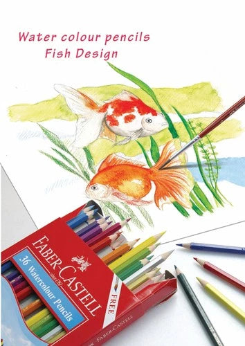 Faber-Castell Watercolour Pencils - 36 Colors (Fish Design)