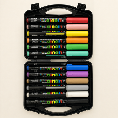 Skyglory Acrylic Markers – 12 Colors | Liquid Ink Multi-Surface Markers – ZX-9868-12
