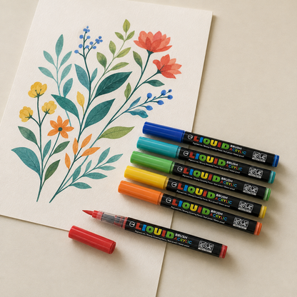 SkyGlory Acrylic Markers – 48 Colors | Liquid Ink Multi-Surface Markers – ZX-9868-48