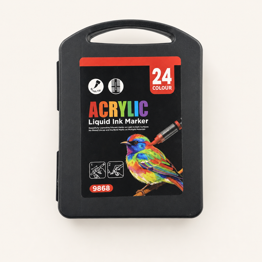 SkyGlory Acrylic Markers – 24 Colors | Liquid Ink Multi-Surface Markers – ZX-9868-24