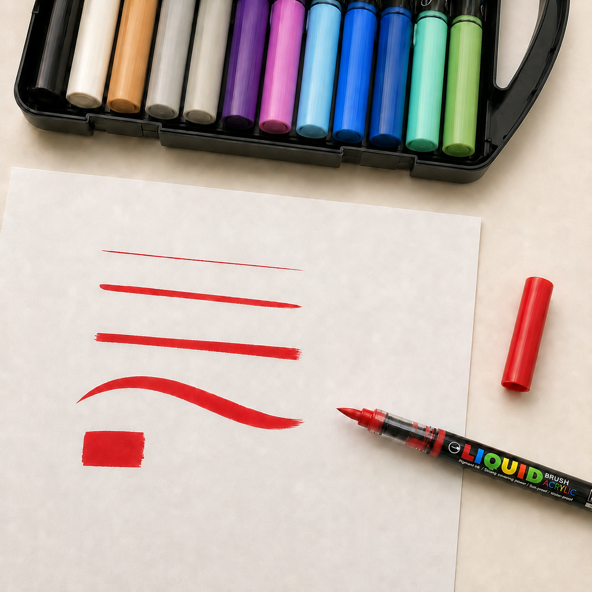 SkyGlory Acrylic Markers – 24 Colors | Liquid Ink Multi-Surface Markers – ZX-9868-24