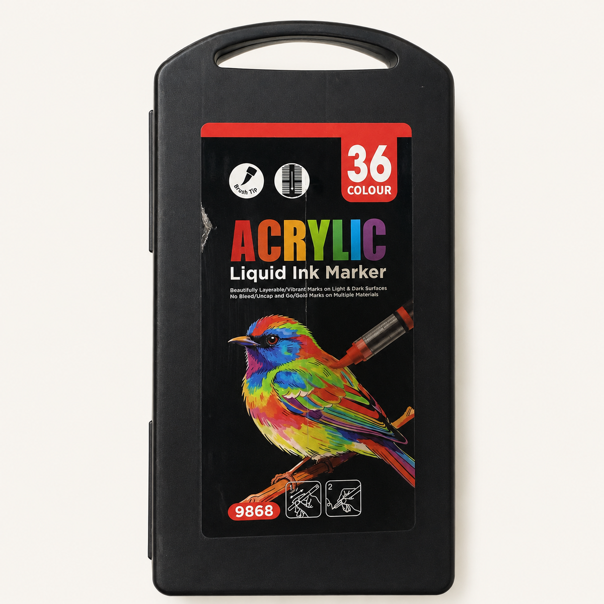 SkyGlory Acrylic Markers – 36 Colors | Liquid Ink Multi-Surface Markers – ZX-9868-36