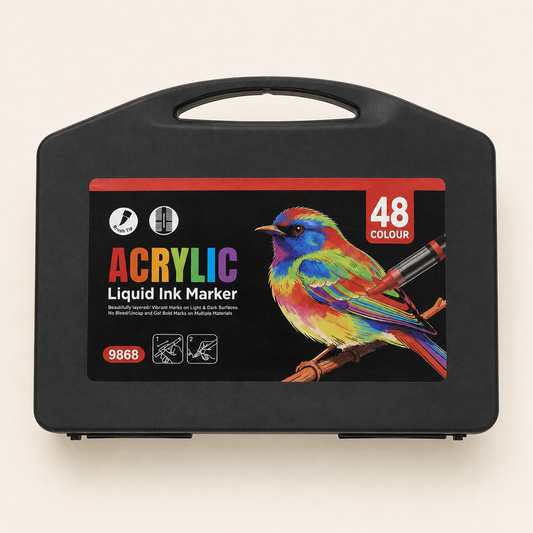 SkyGlory Acrylic Markers – 48 Colors | Liquid Ink Multi-Surface Markers – ZX-9868-48