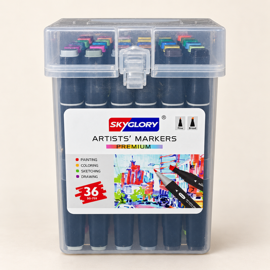 Skyglory Artists’ Markers Premium | 36 Colors | Dual Tip Fine & Broad