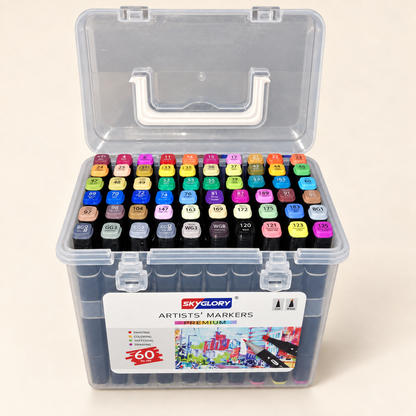 Skyglory Artists’ Markers Premium | 60 Colors | Dual Tip Fine & Broad | SG-759