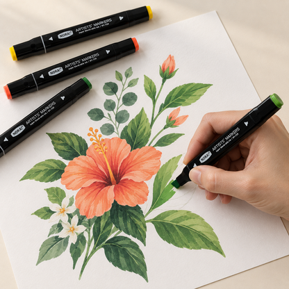 Skyglory Artists’ Markers Premium | 80 Colors | Dual Tip Fine & Broad | NY-759