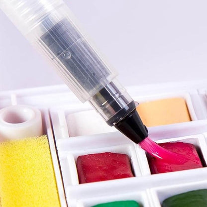 Superior Solid Watercolor Paint Set 12 Colors with Water Brush | Bright Watercolor Kit