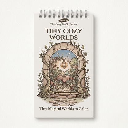 Tiny Cozy Worlds | كتاب تلوين صغير لعوالم كوزي خيالية | مانديورا