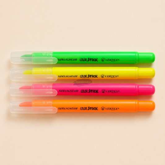 Vertex Color Stick Twist-Up Gel Highlighters – 4 Fluorescent Colors | VS-0469