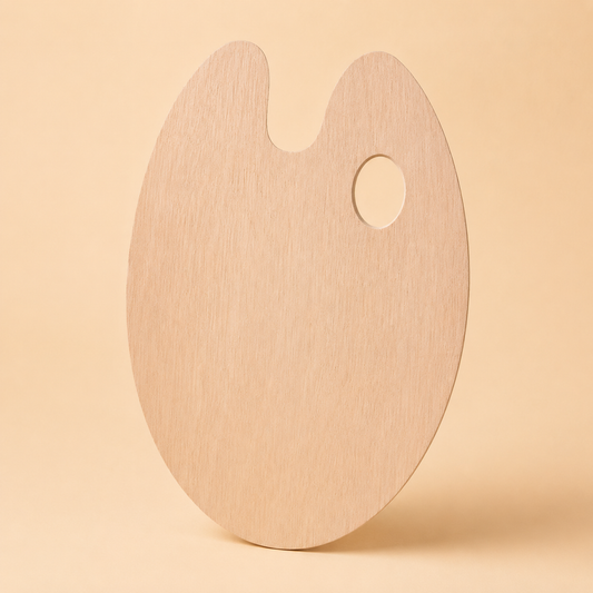 Wooden Artist Paint Palette 24 × 18 cm | Oval Painting Palette