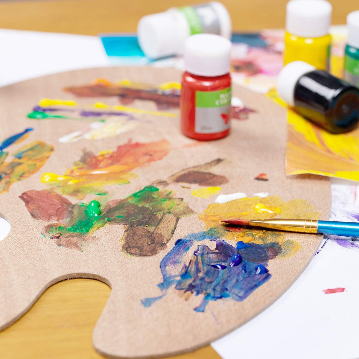 Wooden Artist Paint Palette 30 × 20 cm | Oval Painting Palette