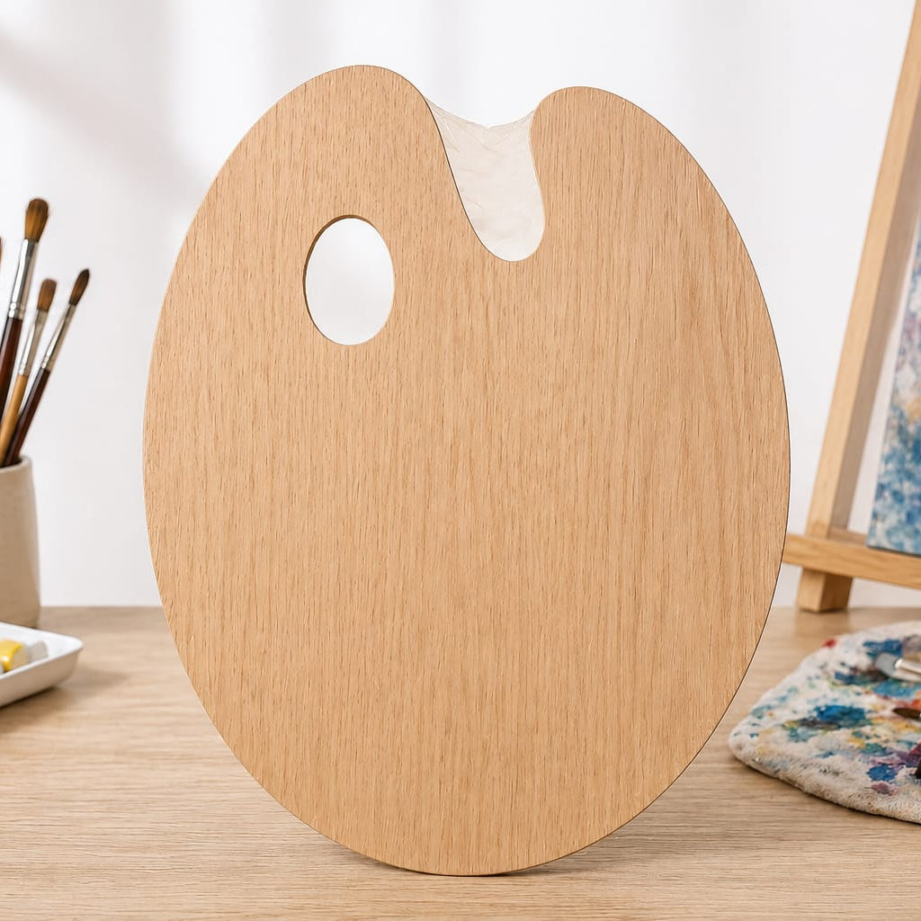 Wooden Artist Paint Palette 30 × 20 cm | Oval Painting Palette